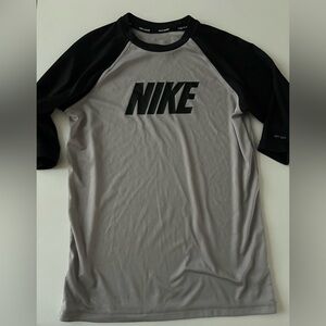 Nike Kids Gray and Black Rashguard